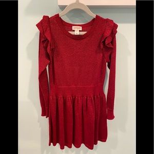 Cat & Jack - Red glitter long sleeve dress XS 4/5